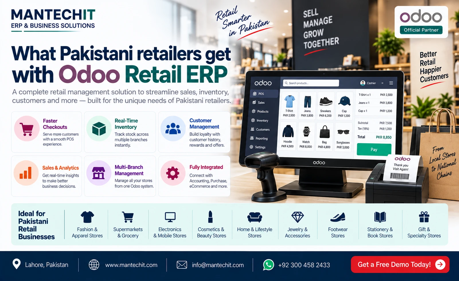 What Pakistani retailers get with Odoo Retail ERP